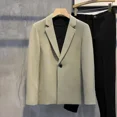 thumbnail image 2 of Chaqueta de traje de hombre de corte entallado con abrigo corto y botonadura sencilla, chaqueta fina y elegante para hombre, moda informal de verano 2024, 2 of 5