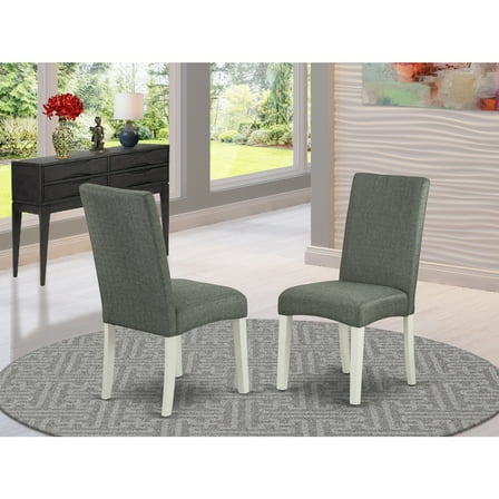 Parson Chair Linen Fabric Gray Elegant Seating Living Room Dining Room Chair