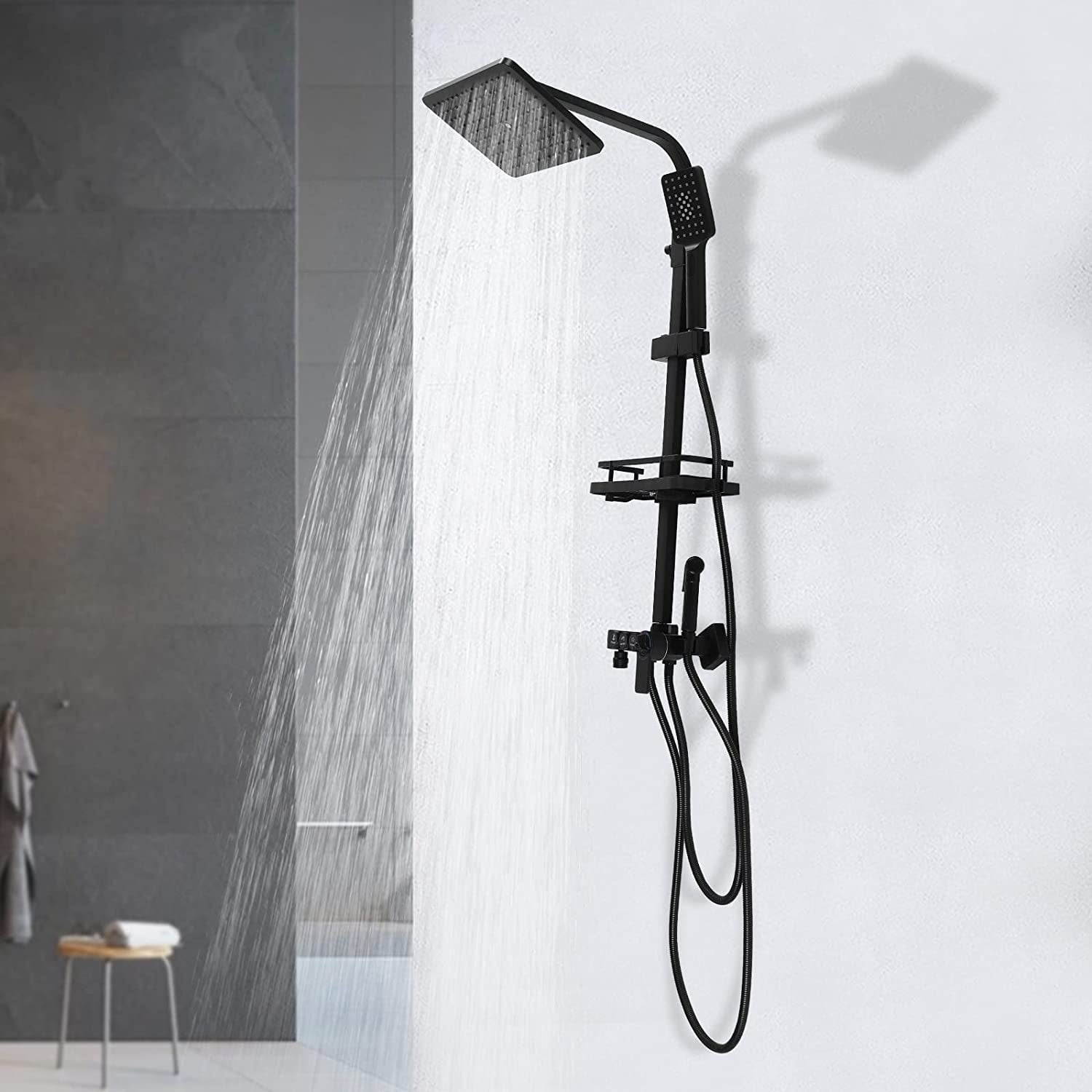 Miumaeov Wallmounted Shower System Faucet Set 3 Functions Bathtub