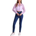 thumbnail image 2 of Chaqueta Bomber Crop INSPIRE CHIC para mujer, ligera, de malla transparente, de manga larga, talla XS, color púrpura claro, 2 of 5
