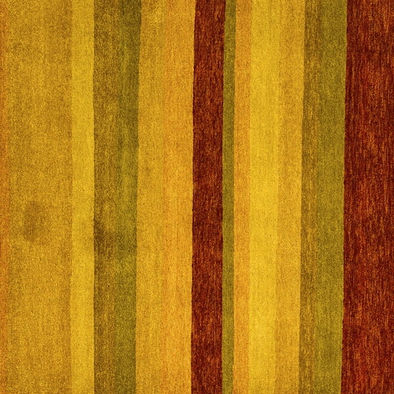 Ahgly Company Indoor Square Abstract Yellow Modern Area Rugs, 3' Square