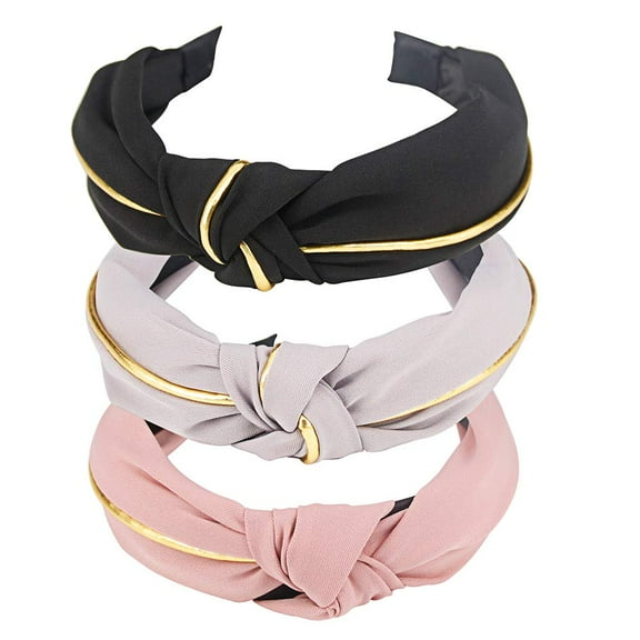 Women and Little Girl's Stretchy Headbands Teens Cross Hairband 3 Pack