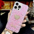 thumbnail image 4 of For iPhone 13 Pro Max Starry Sequin Diamond Heart Epoxy TPU Phone Case(Pink),iPhone 13 Pro, 4 of 7