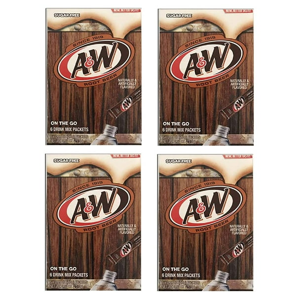 A&W Root Beer Caffeine/Sugar Free Classic OntheGo Drink Mix Packets