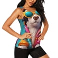 thumbnail image 2 of KLL Colorful Sunglasses Dog Print Womens Tank Top Sleeveless Workout Tops Athletic Running Shirts Yoga Gym Clothes-Medium, 2 of 7