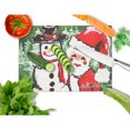 thumbnail image 2 of Carolines Treasures MW1167LCB Friends Snowman and Santa Claus Glass Cutting Board Large 12H x 16W multicolor, 2 of 2