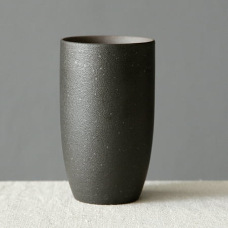 

Livesture Retro Style Handmade Ceramic Individual Mug Stoneware Water Cup Coffee Cup Pure black