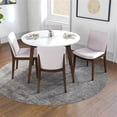 thumbnail image 7 of Pemberly Row 5-Piece Modern Round Dining Set w/ 4 Fabric DiningChairs in Beige, 7 of 7