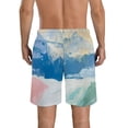 thumbnail image 3 of JRXY Men's Beach Board Shorts Pants in Pinks and Blues, Minimal Acrylic Piece, Versatile Style, Premium Material, Pack of 1, Size: Men's S, 3 of 7