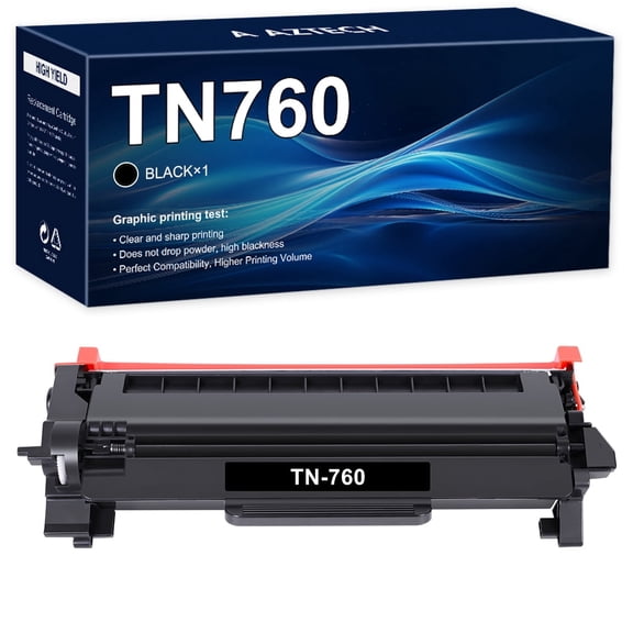 A AZTECH Compatible for Brother TN760 TN730 Toner Cartridge TN-760 TN-730 Work with DCP-L2550DW HL-L2350DW MFC-L2710DW MFC-L2690DW MFC-L2750DW HL-L2390DW Printer (Black,1-Pack)