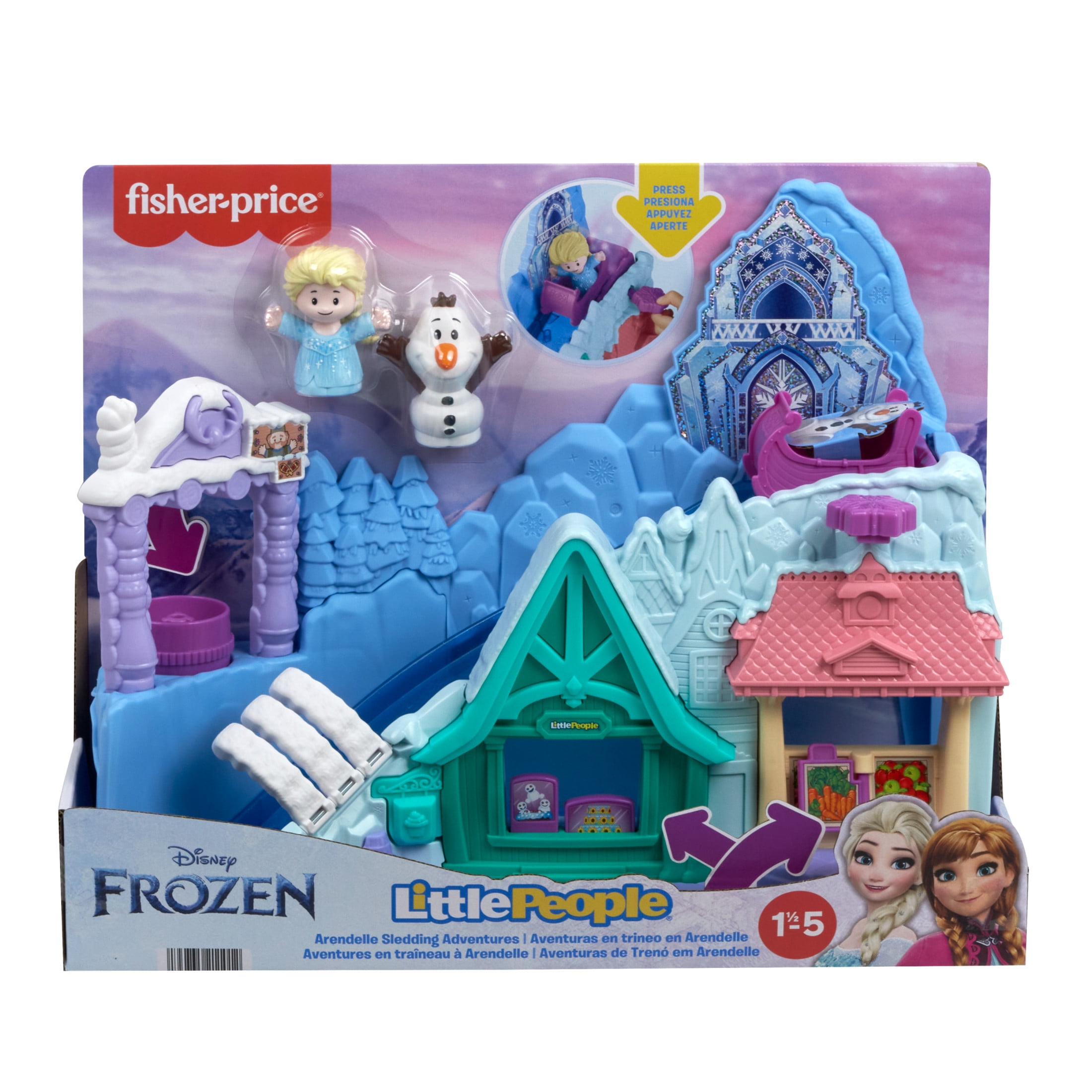 Disney Frozen Arendelle Sledding Adventures Little People Toddler Playset with 2 Figures