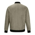 thumbnail image 5 of AOOCHASLIY 2024 Mens Faux Suede Bomber Jacket Varsity Solid Jacket Windbreaker Vintage Casual Lightweight Leather Coats Jackets, 5 of 5