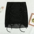 thumbnail image 4 of Women Mesh Bikini Wrap High Waist Side Drawstring See-through Cover Up Sunscreen Thin Beach Bikini Briefs Cover Up, 4 of 6