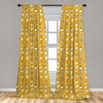 thumbnail image 5 of Ambesonne Food Curtains, Fruits and Vegetables Pattern, Pair of 28"x84", Pale Orange Pale Yellow, 5 of 5