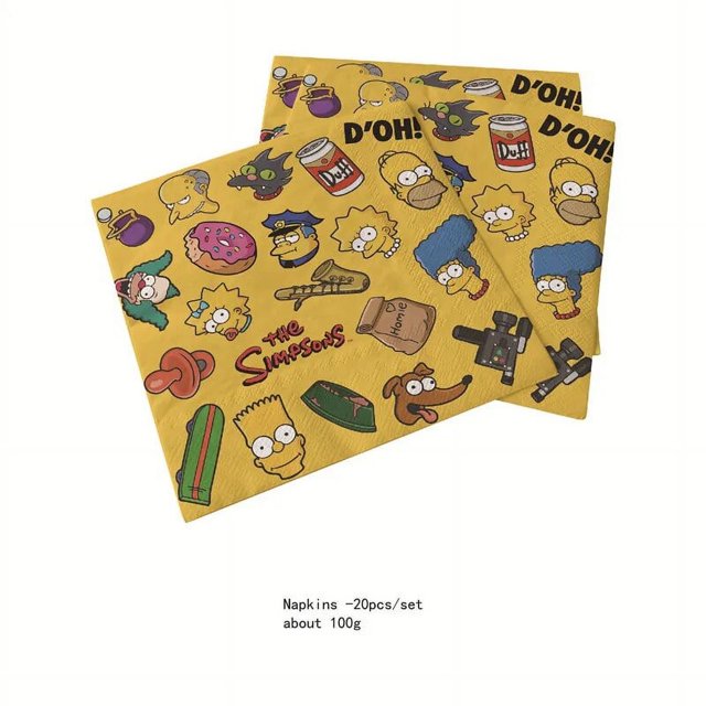 Suministros de fiesta de Los Simpson, decoraciones para cumpleaños de niños, vajilla desechable, mantel, tazas, plato, recuerdos de fiesta temáticos, conjunto para niño