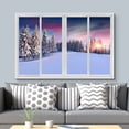 thumbnail image 3 of wall26 Canvas Print Wall Art Window View Pastel Sunset Snowy Pine Tree Forest Wilderness Nature Photography Realism Scenic Landscape Colorful Multicolor for Living Room, Bedroom, Office - 24"x36, 3 of 5