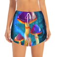 thumbnail image 3 of Uemuo Magic Mushrooms ,Fireflies Pattern Women's Athletic Shorts High Waisted Running Shorts with Liner Pockets Gym Elastic Workout Shorts-Small, 3 of 9