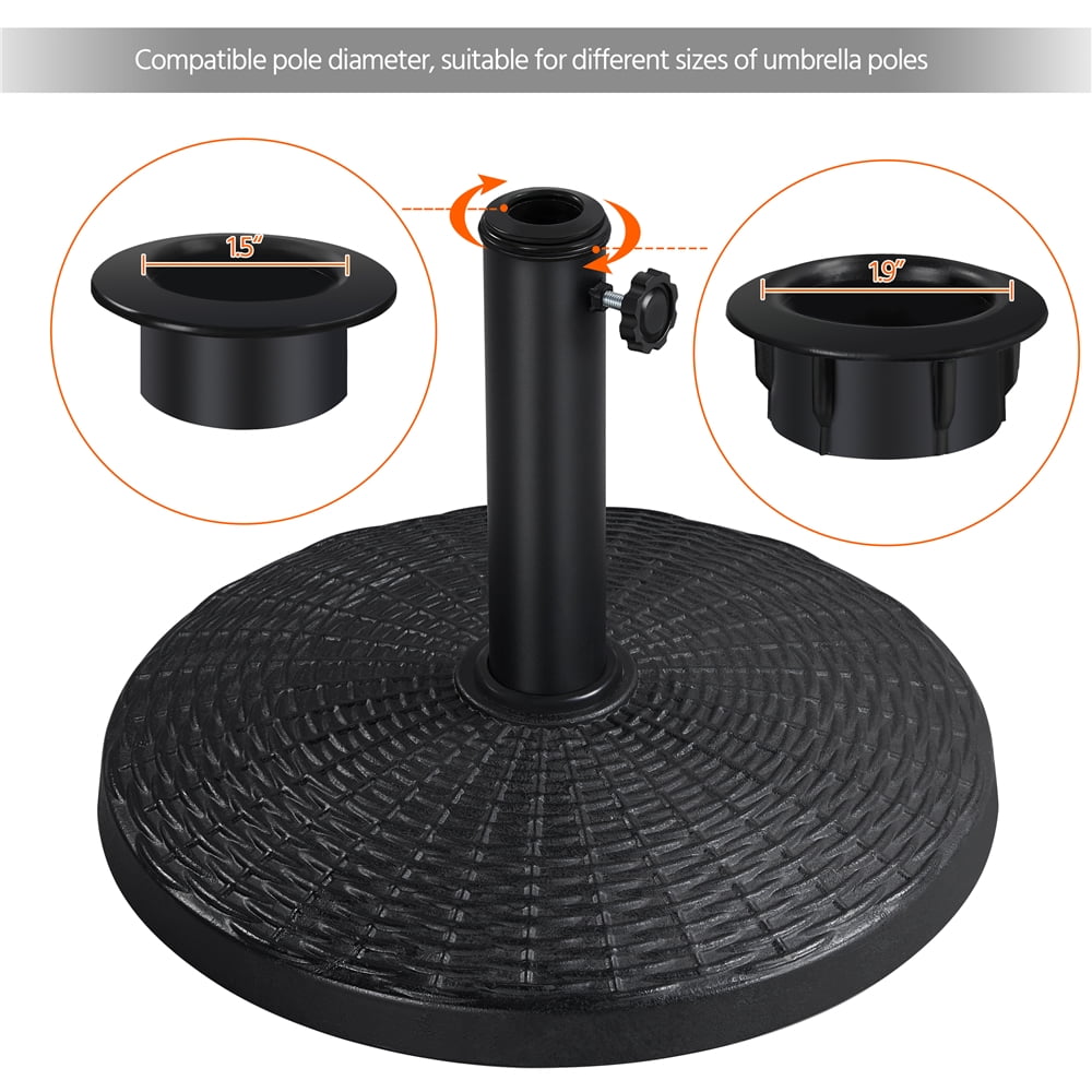 Alden Design 23lbs Metal Patio Market Umbrella Base for Outdoors, Black