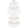 thumbnail image 4 of iiniim Robe de Clergé pour Femmes Robe Maxi de Clergé Robe de Chœur de Ministre Manches Évasées Robe Longue à Boutons Blanche 3TG, 4 of 8