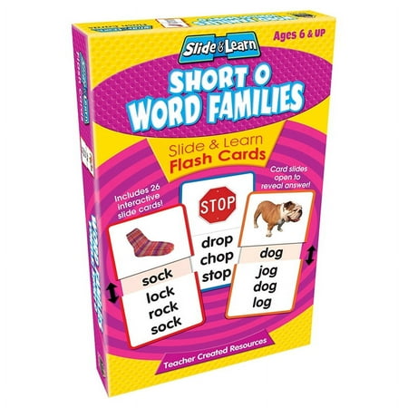 TCR6561 - Vowels Short O Word Families Slide & Learn Flash Cards by Teacher Created Resources