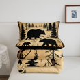 thumbnail image 5 of Manfei Retro Bear Queen Comforter Set, Western Lodge Cabin Comforter Sets Queen, Tan Peach, Black Reversible, 3-Piece, 1 Comforter and 2 Pillowcases, 5 of 7