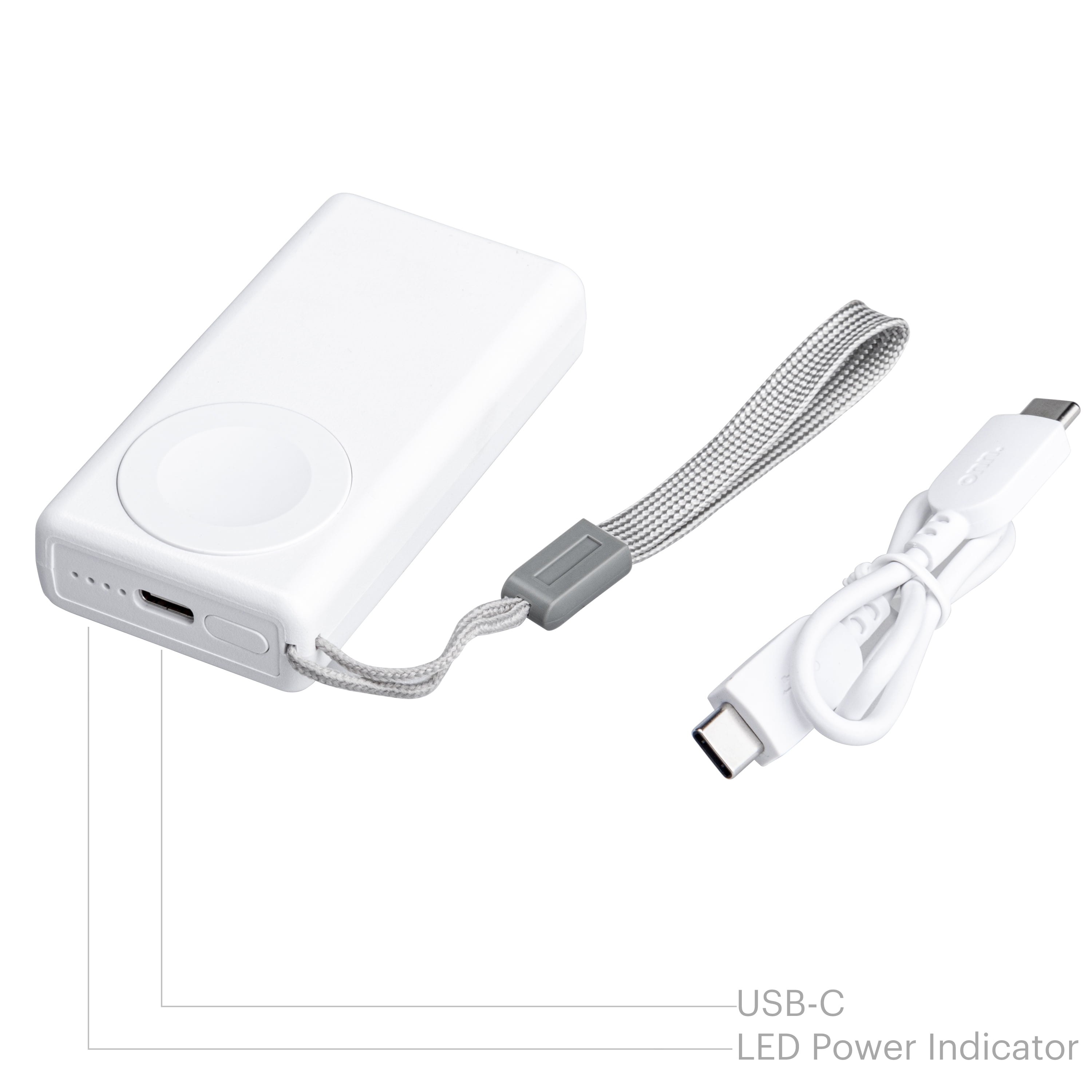 peeling Gum Kæledyr Onn. 3000mAh Apple Watch Power Bank Rated Capacity with 1ft 1 USB to USB-C  Charging Cable . White - Walmart.com