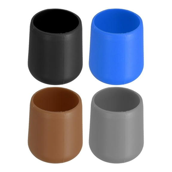 4 Pcs Silicone Fishing Rod Butt Cushion, Small, Black, Blue, Brown, Gray