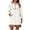 White, variant on Women Casual Long Sleeve Sweatshirt Dress Quaeter Zipper Lapel Loose Mini Dresses