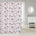 thumbnail image 2 of Manfei Dreamy Stars Shower Curtain 72Wx72L,Cute Firework Bathroom Curtain,Red Blue White, 2 of 5