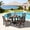 Beige, variant on Serwall Outdoor 5-Piece Round Dining Set, HDPE All Weather Patio Dining Set for 4, 45" Round Dining Table and 4 Armless Dining Chairs, Black