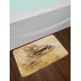 thumbnail image 2 of Vintage Bath Mat, Traditional Hand Drawing Woman Eye with Stars and Curlicues Grunge Design, Plush Bathroom Decor Mat with Non Slip Backing, 29.5" X 17.5", Brown and Pale Brown, by Ambesonne, 2 of 2