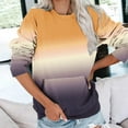 thumbnail image 2 of ShomPort Women Crewneck Gradient Color Sweatshirt Casual Fall Long Sleeve Shirt with Pocket, 2 of 5