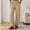 Khaki, variant on Women Solid Elastic High Waist Loose Cuffed Jogger Pants, Side Pockets Full Length Casual Sports Loungewear Trousers for Daily Hang-out Khaki XL(XL)