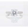 thumbnail image 2 of Jewelerix Round Cut 2 Ct Moissanite Solitaire Engagement Ring, White Gold Vermeil Band with Pave Stones, Wedding Promise Ring for Women, 2 of 4