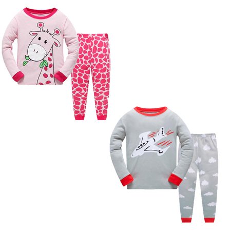 

100% Cotton Kids Pajama Set 2 Pack- Red & Gray