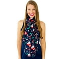 thumbnail image 2 of Shimmer Anna Shine Christmas Holiday Scarf (Navy Snowman and Candy Cane), 2 of 7