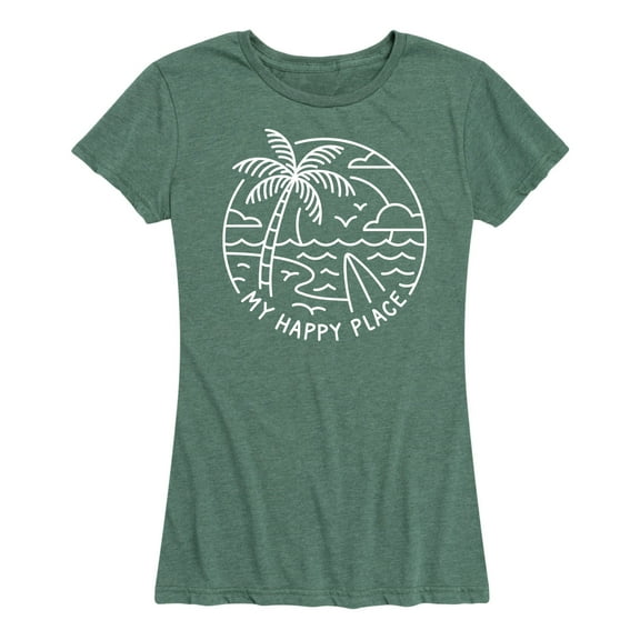 Instant Message - My Happy Place Beach - Women's Short Sleeve Graphic T-Shirt
