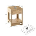 thumbnail image 7 of Smuxee Classic Rattan Nightstand with Drawer and Shelf,Side Tables for Living Room,Natural, 7 of 7