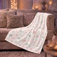 thumbnail image 6 of White Fluffy Puppy Pattern with Pastel Flowers, Sweet Whimsical Style for Dog Lovers, Pink Heart Scene and Birthday Gift, Cozy Flannel Blanket for Nursery and Bedroom, Pet Home Decor, 6 of 9