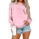 thumbnail image 2 of HongQid Women's Long Sleeve Crewneck Sweatshirt Casual Solid Color Pullover Cropped Tops, 2 of 3