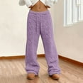 thumbnail image 4 of Women's Fashionable Loose-Fit Trousers Sporty Fleece-Lined Solid-Colour Long Trousers for Warm and Stylish Everyday Use,Light Purple,S, 4 of 7