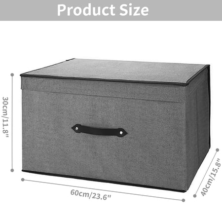 HONEIER Large Toy Box, Toy Box with Lid, Foldable Toy Box Storage Chest for Kids Playroom Nursery Living Room, 24 x 16 x 12 Inches, Gray