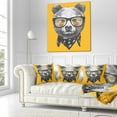 thumbnail image 3 of Designart Funny Bear with Formal Glasses - Contemporary Animal Throw Pillow - 18x18, 3 of 5