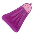 thumbnail image 3 of Hand Towel Coral Velvet Dishcloth Hanging Washing Cloth Towel Bathroom Kitchen Accessory Pattern Random, Purple, 3 of 10