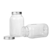 Novelinks 32oz Plastic Jars with Lids 6 Pack Clear Containers Airtight Food Storage Containers for Kitchen & Household,Silver