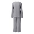 thumbnail image 6 of CILENON Jogging Suit Sets for Women Women High Neck Set Casual Side Slit Knitted Sweater Pullover Top Wide Leg Pants 2 Piece Tracksuit Sport Clothes for Women Womens 2 Piece Outfits (Gray,M), 6 of 6