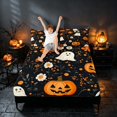 thumbnail image 3 of Homewish Vintage Floral Ghost Queen Sheets, Halloween Pumpkin Queen Sheet Sets, Black Orange White, 4pcs (1 Flat Sheet, 1 Fitted Sheet and 2 Pillowcases), 3 of 4