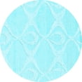 thumbnail image 1 of Ahgly Company Indoor Round Solid Light Blue Modern Area Rugs, 3' Round, 1 of 4