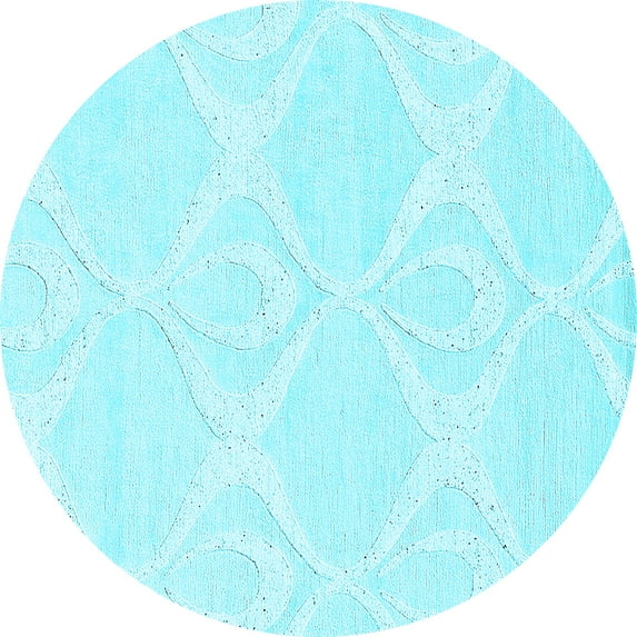 Ahgly Company Indoor Round Solid Light Blue Modern Area Rugs, 3' Round