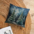 thumbnail image 6 of Farmhouse Throw Pillows Let It Snow Watercolor Christmas Pine Trees Pillows 18"x18" Rustic Style Natural Forest Fog Print Linen Cushion Case Outdoor Home Decoration Cushion Case for Sofa Couch, 6 of 7